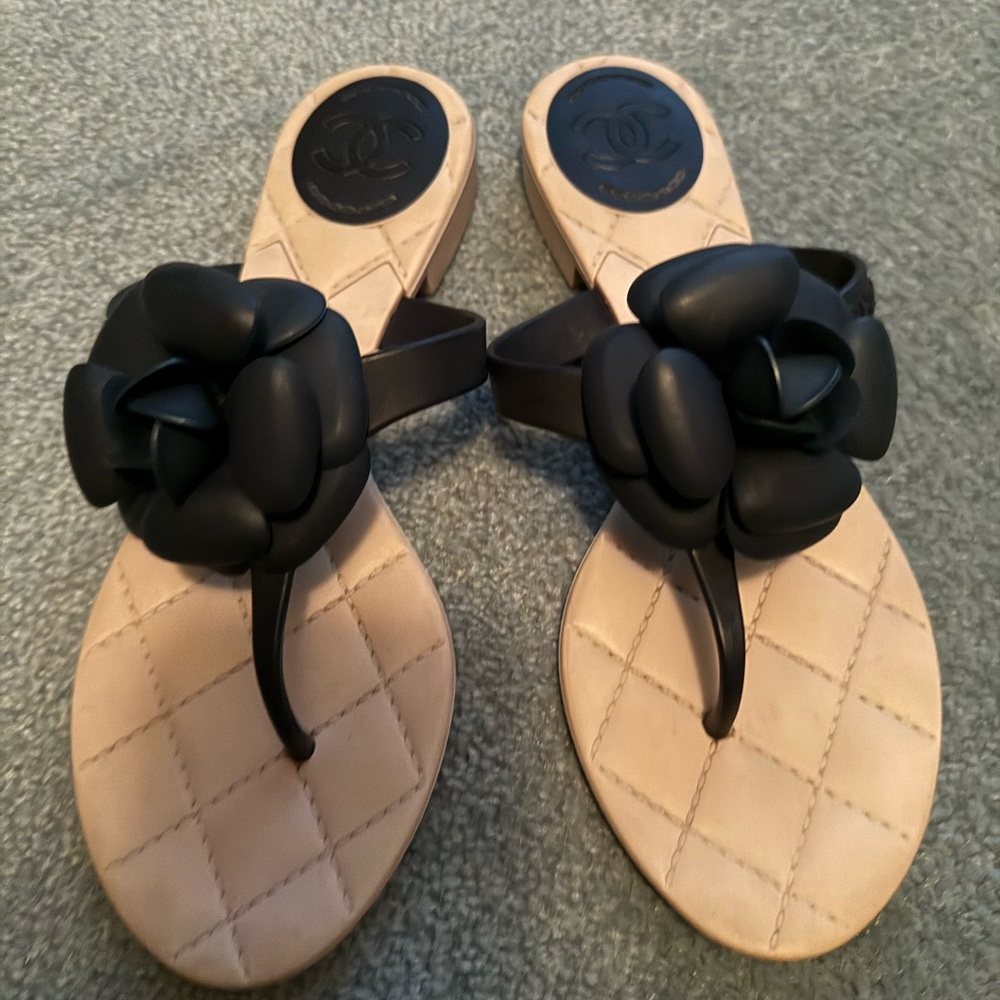 Chanel navy blue camela Women's Sandals